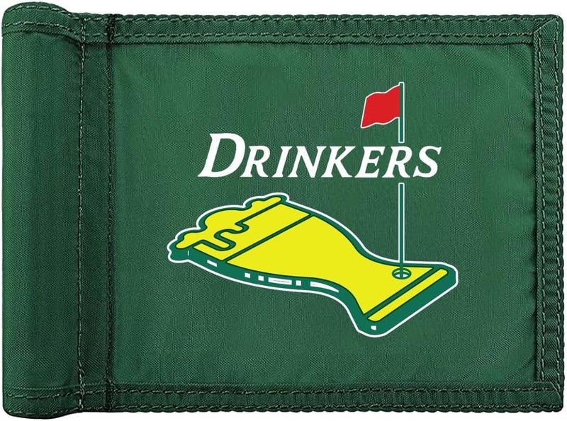 WATSY Golf Flag 8x6 Inch – 420D Nylon Double-Sided Mini Pin Flag with Tube Inset, Practice Putting Green Flags for Yard (DRINKERS - GREEN) - Image 1